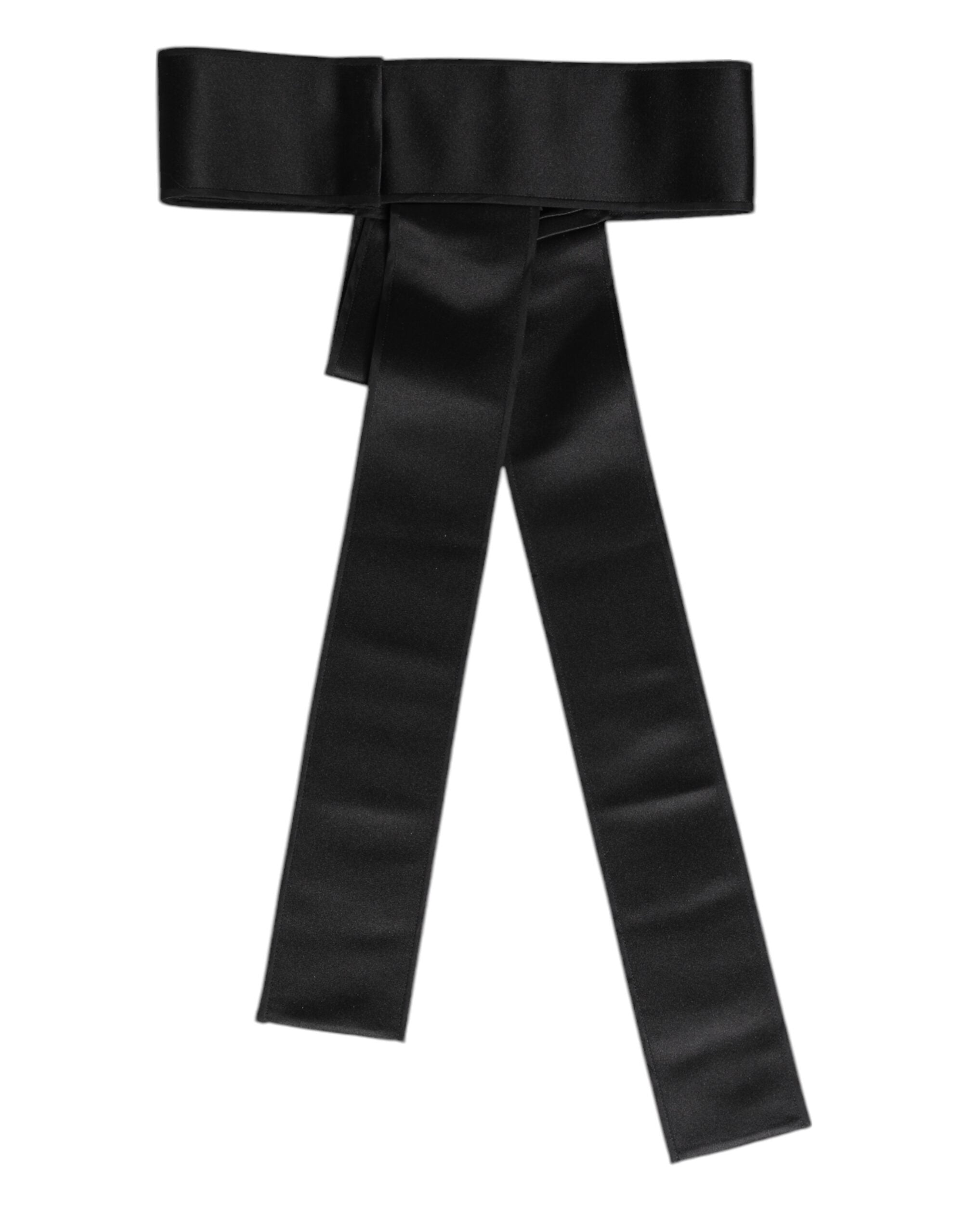 Dolce & Gabbana Black Satin Wide Waist Belt Dolce & Gabbana