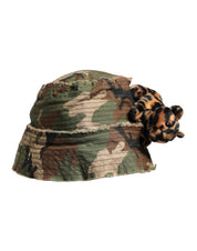 Dolce & Gabbana Multicolor Leopard Embellish Wide Brim Bucket Hat Dolce & Gabbana