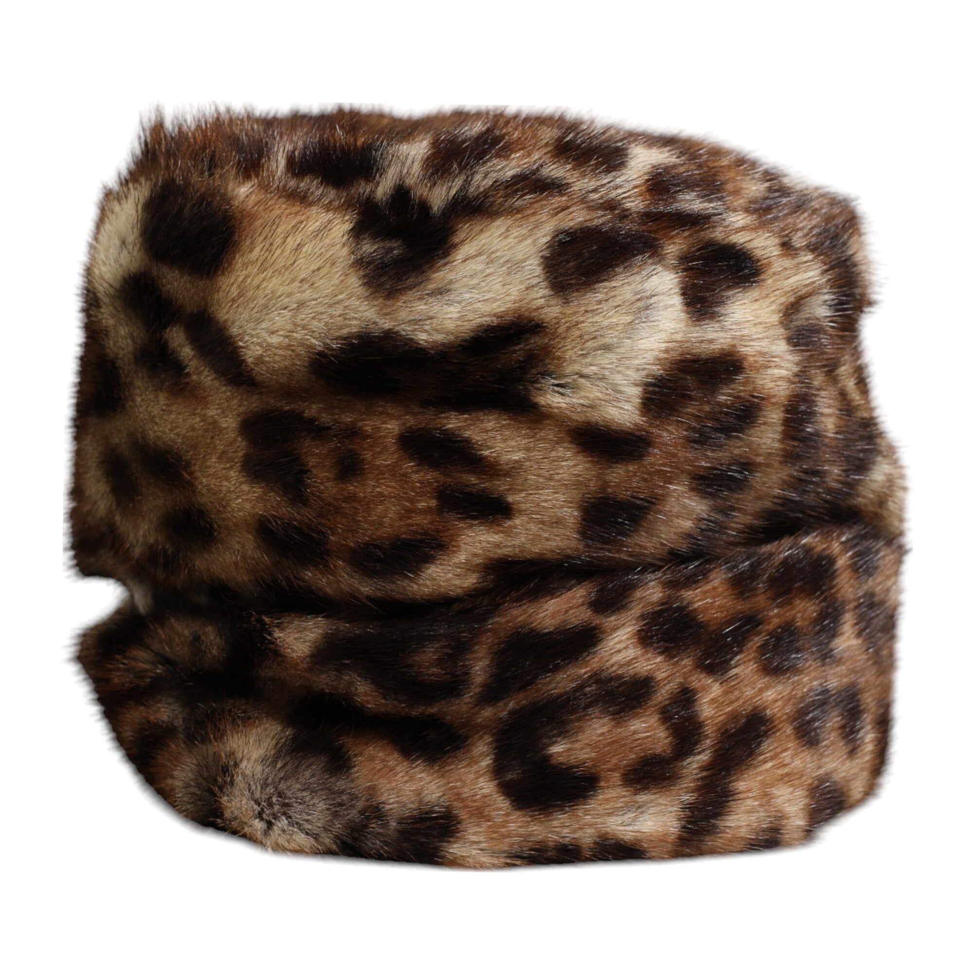 Dolce & Gabbana Brown Leopard Faux Fur Women Bucket Hat Dolce & Gabbana