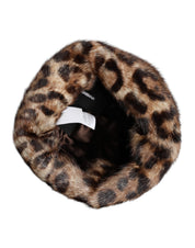 Dolce & Gabbana Brown Leopard Faux Fur Women Bucket Hat