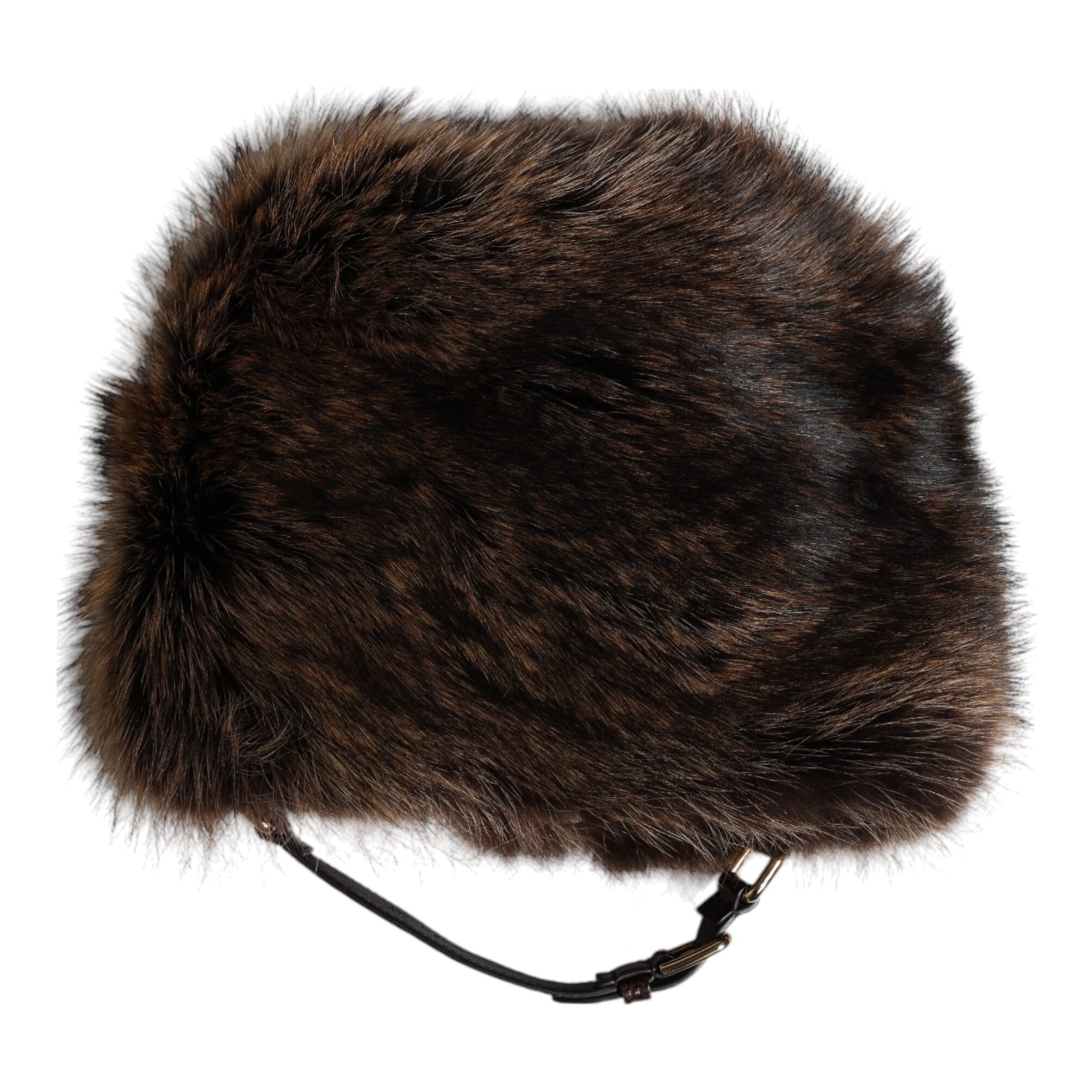 Dolce & Gabbana Brown Fur Women Bucket Hat Dolce & Gabbana