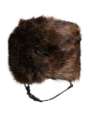 Dolce & Gabbana Brown Fur Women Bucket Hat Dolce & Gabbana
