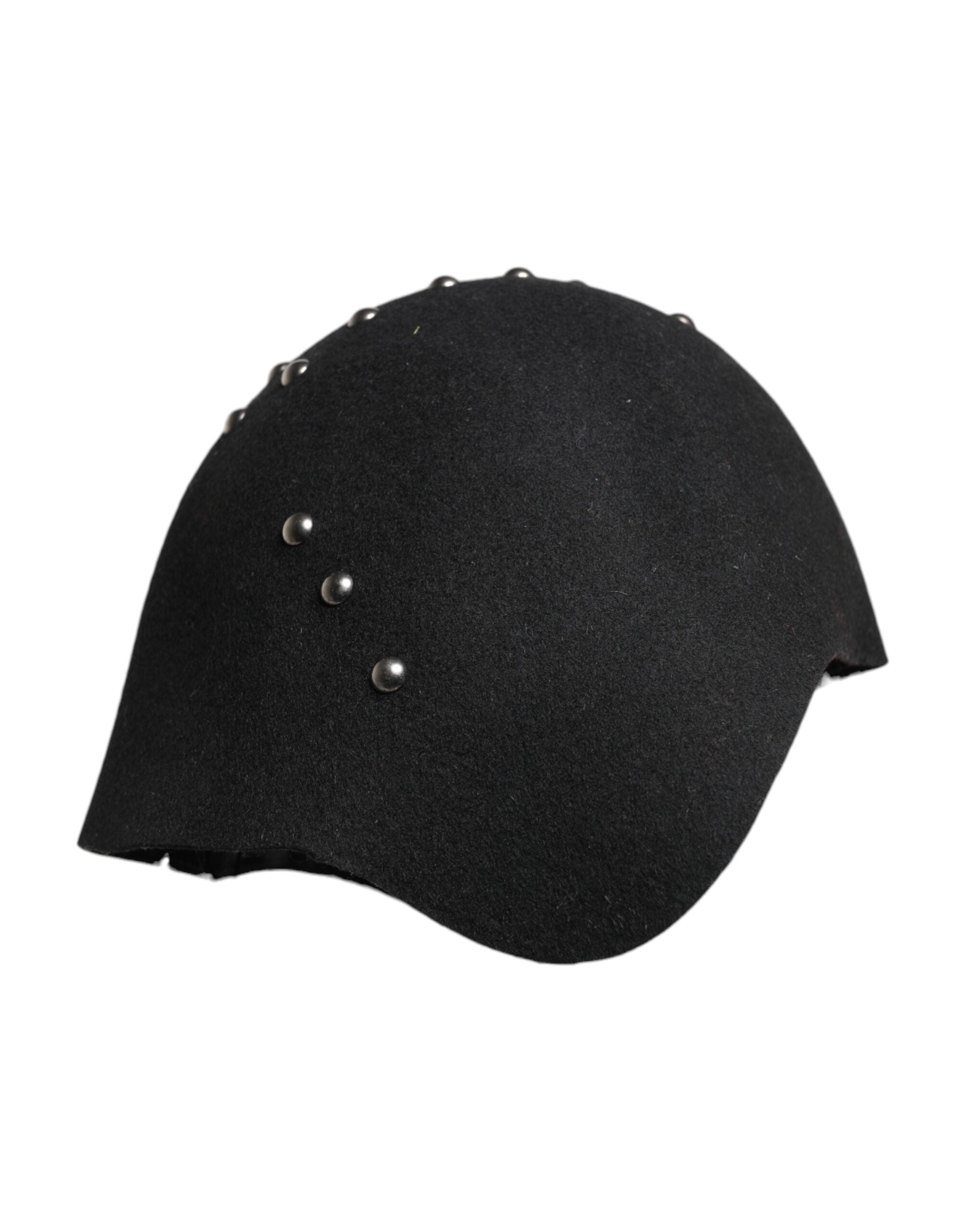 Dolce & Gabbana Black Wool Multicolor Embellished Cloche Hat Dolce & Gabbana