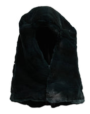 Black Weasel Fur Womens Beanie Hat