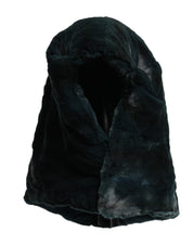 Black Weasel Fur Womens Beanie Hat