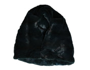 Black Weasel Fur Womens Beanie Hat