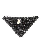 Black Lace Floral Applique Cotton Veil Hat