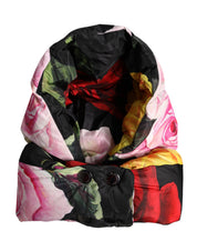 Black Floral Print Whole Head Wrap Hat