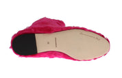 Pink Lamb Fur Leather Flat Boots