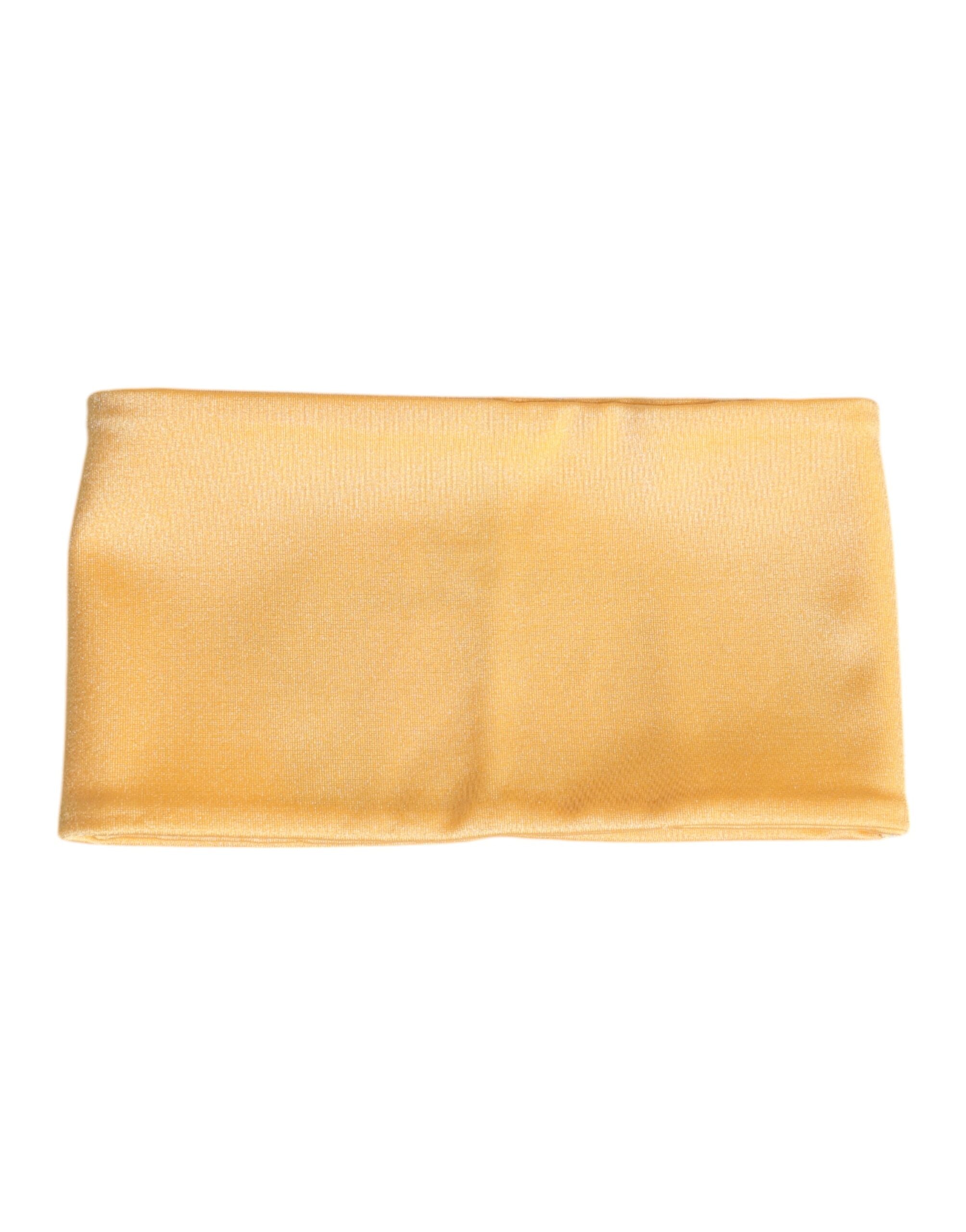 Yellow Nylon Stretch Women Neck Warmer Scarf