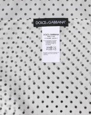 Dolce & Gabbana White Polka Dots Polyester Wrap Shawl Scarf Dolce & Gabbana