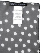 Dolce & Gabbana Black Polka Dots Polyester Wrap Shawl Scarf Dolce & Gabbana