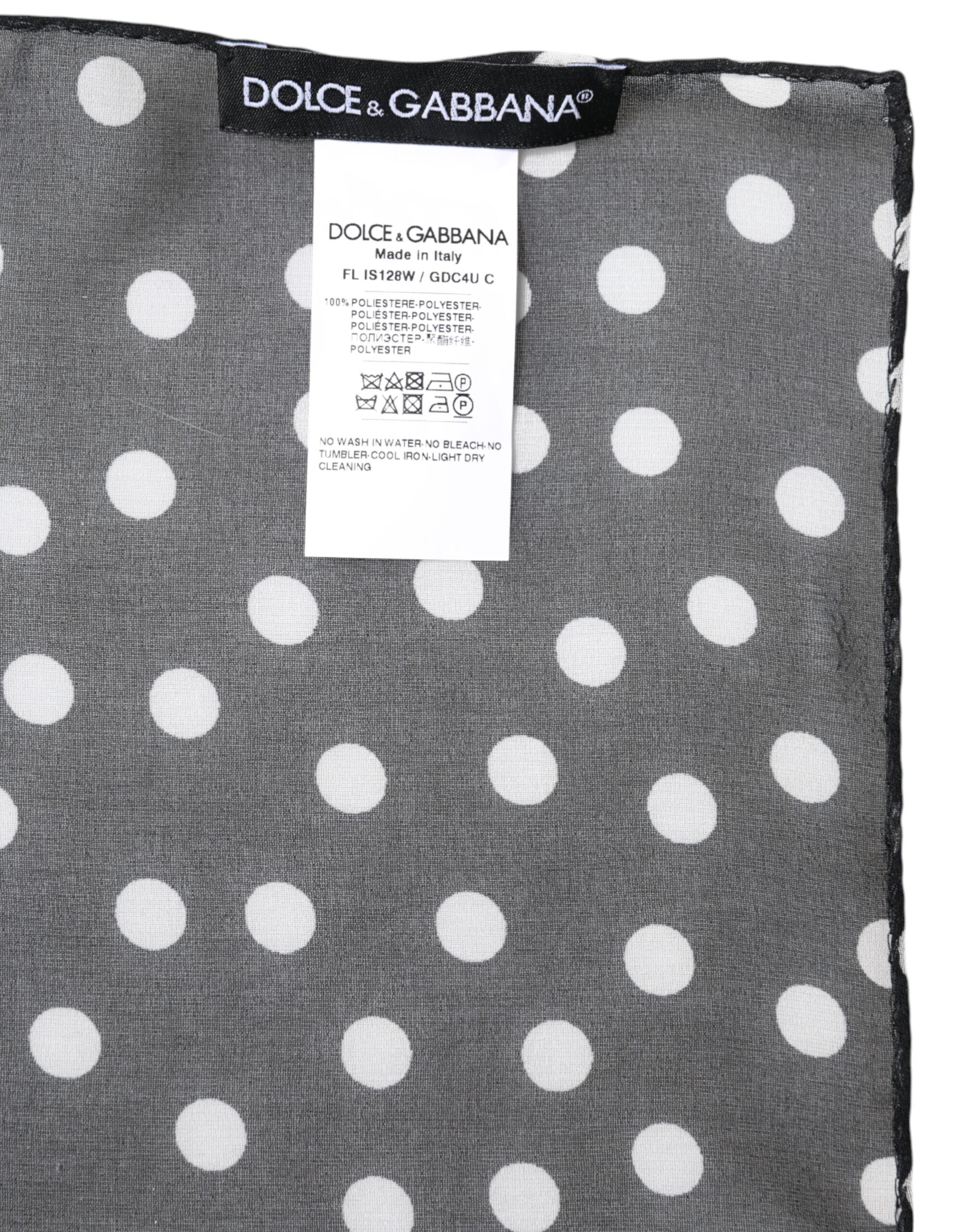 Dolce & Gabbana Black Polka Dots Polyester Wrap Shawl Scarf Dolce & Gabbana