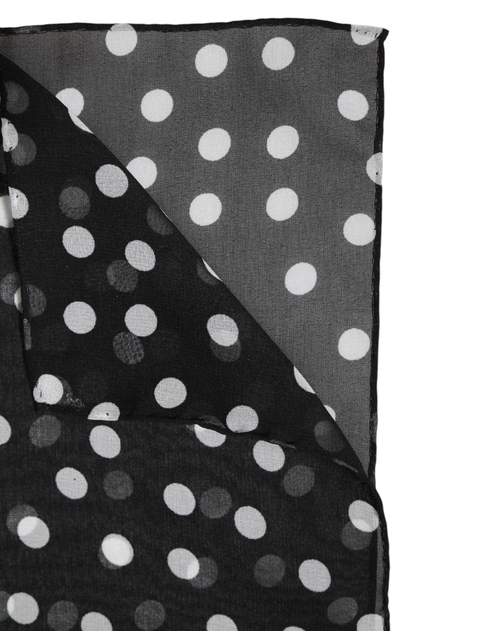 Dolce & Gabbana Black Polka Dots Polyester Wrap Shawl Scarf Dolce & Gabbana