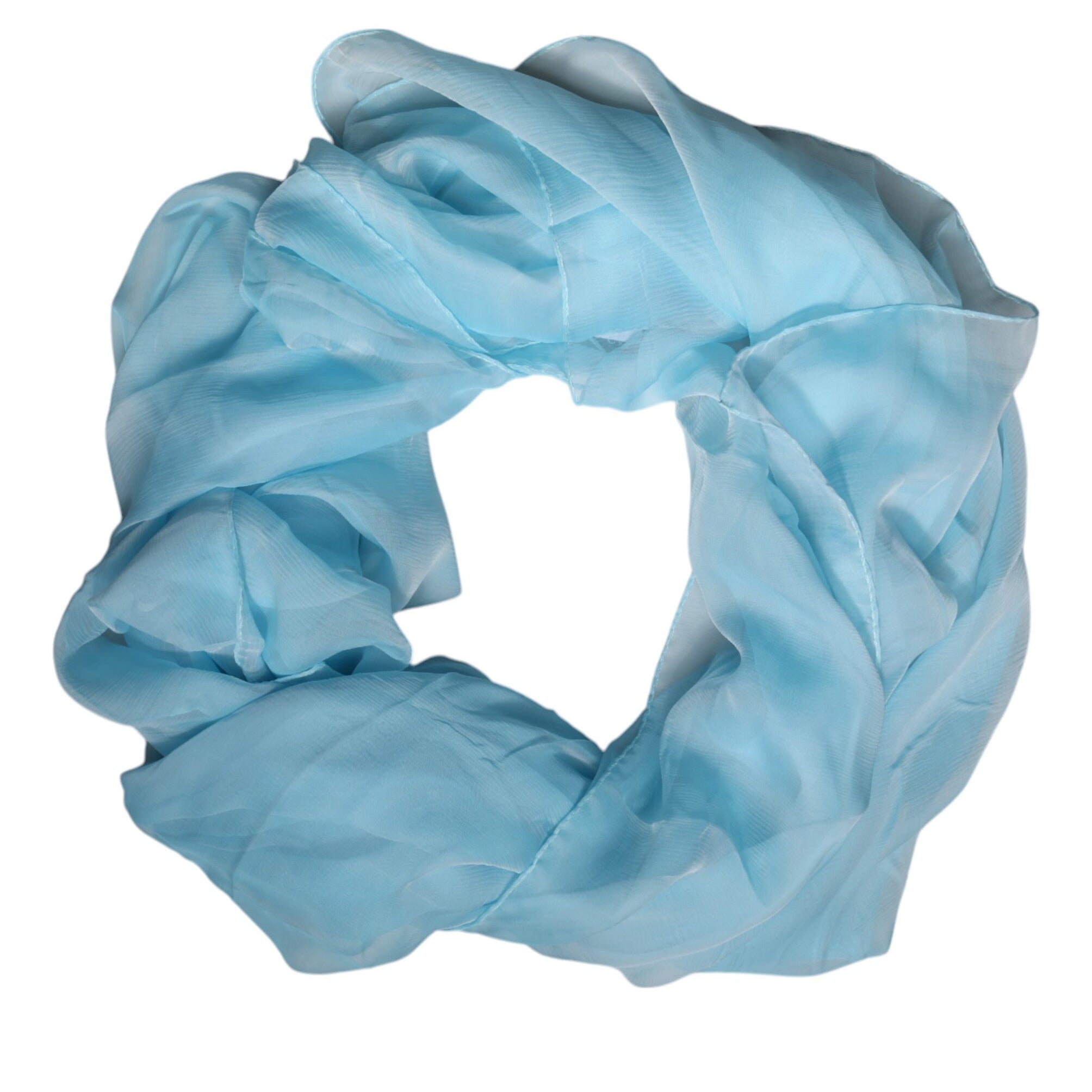 Dolce & Gabbana Light Blue Silk Rectangle Wrap Shawl Scarf Dolce & Gabbana