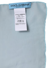 Dolce & Gabbana Light Blue Silk Rectangle Wrap Shawl Scarf Dolce & Gabbana