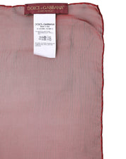 Red Silk Rectangle Women Wrap Shawl Scarf
