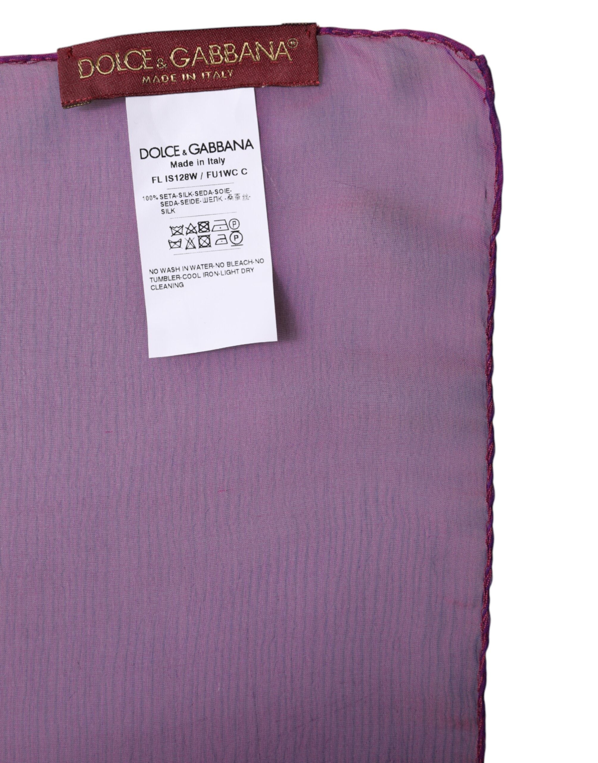 Dolce & Gabbana Purple Silk Rectangle Wrap Shawl Scarf Dolce & Gabbana