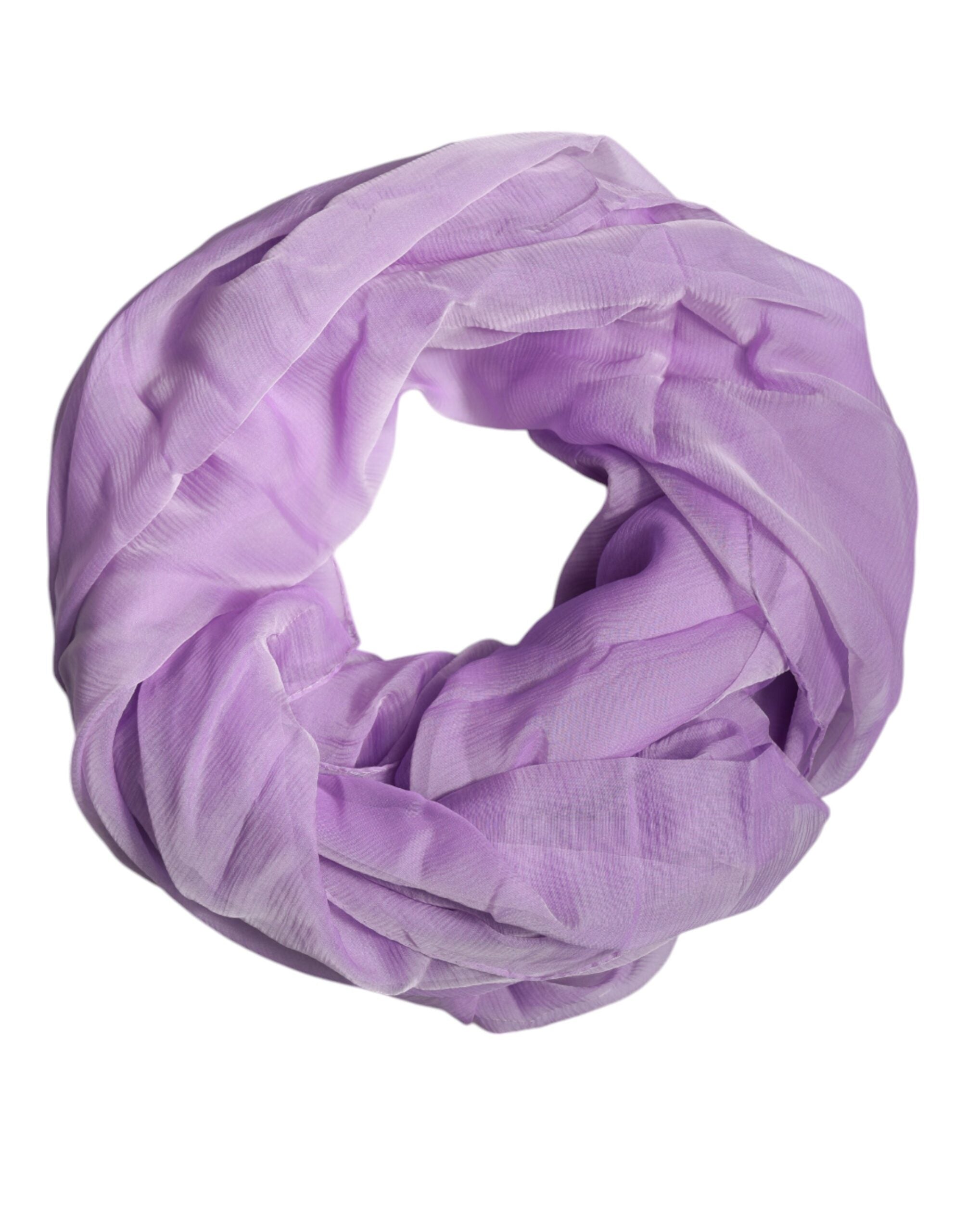 Dolce & Gabbana Purple Silk Rectangle Wrap Shawl Scarf Dolce & Gabbana