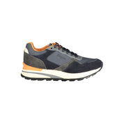 Blue Polyurethane Men Sneaker