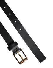 Dolce & Gabbana Black Classic Gold Metal Logo Buckle Belt Dolce & Gabbana