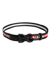 Dolce & Gabbana Black Polyester Logo Print DG Buckle Belt Dolce & Gabbana