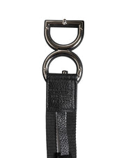 Dolce & Gabbana Black Polyester Logo Print DG Buckle Belt Dolce & Gabbana