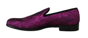Purple Jacquard Loafers Dress Formal Shoes