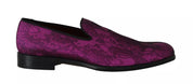 Purple Jacquard Loafers Dress Formal Shoes