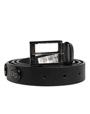 Black Luxury Leather DG Studs Buckle Belt