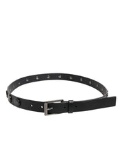 Black Luxury Leather DG Studs Buckle Belt