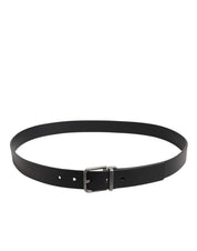 Black Classic Leather Metal Buckle Belt