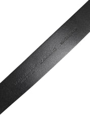 Black Classic Leather Metal Buckle Belt