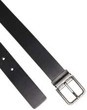 Black Classic Leather Metal Buckle Belt