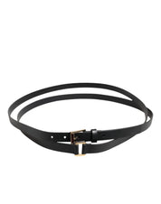 Dolce & Gabbana Black Double Strap Leather Gold Buckle Belt Dolce & Gabbana