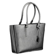 Black Polyurethane Women Shoulder Bag