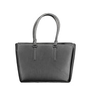 Black Polyurethane Women Shoulder Bag