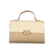Beige Polyurethane Women's Bag