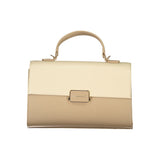 Beige Polyurethane Women's Bag
