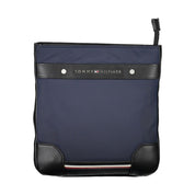 Blue Polyurethane Men's Shoulder Bag