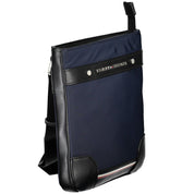 Blue Polyurethane Men's Shoulder Bag