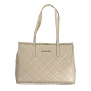 Beige Polyurethane Womens Bag