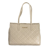Beige Polyurethane Womens Bag