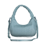 Blue Polyurethane Women's Bag