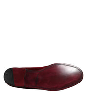 Red Cotton Velvet Slip On Loafers Formal Shoes