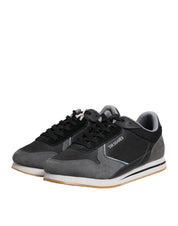 Trussardi Black Gray Lace Up Low Top Casual Sneakers Shoes