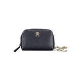 Blue Polyurethane Women Bag
