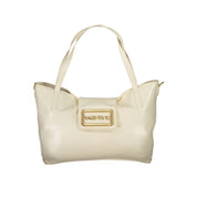Beige Polyurethane Womens Bag