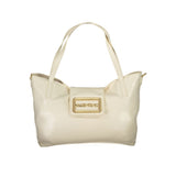 Beige Polyurethane Womens Bag
