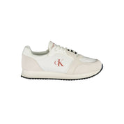 White Polyurethane Men Sneaker